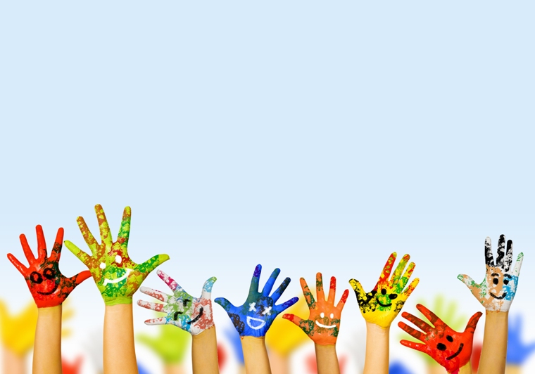 Colourful Hands Signifying Community Participation